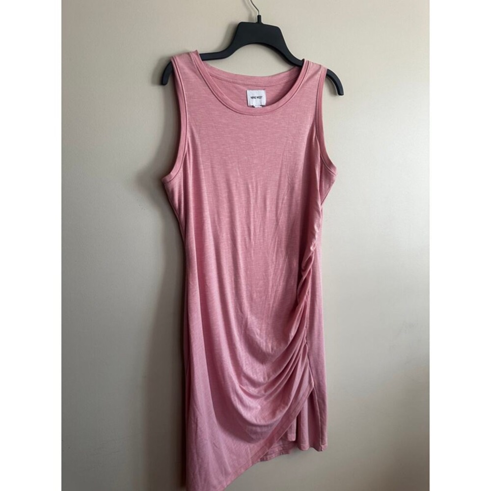 Sleeveless Pink Ruched Side Dress